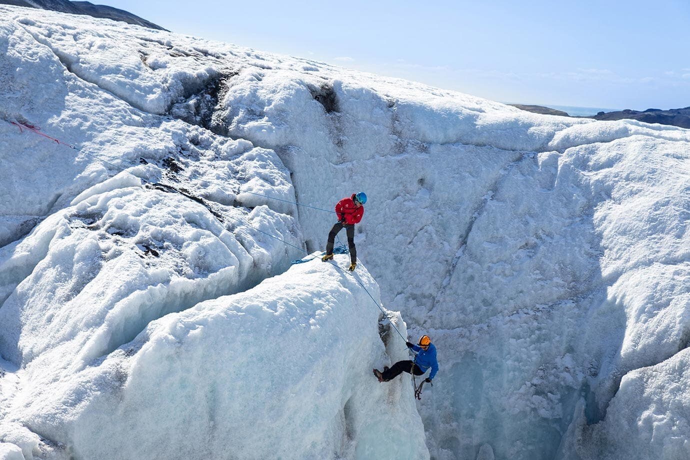 Ice climbing in Iceland is a thrilling ascent up frozen waterfalls and icy glaciers, set against the backdrop of the country’s dramatic arctic scenery 